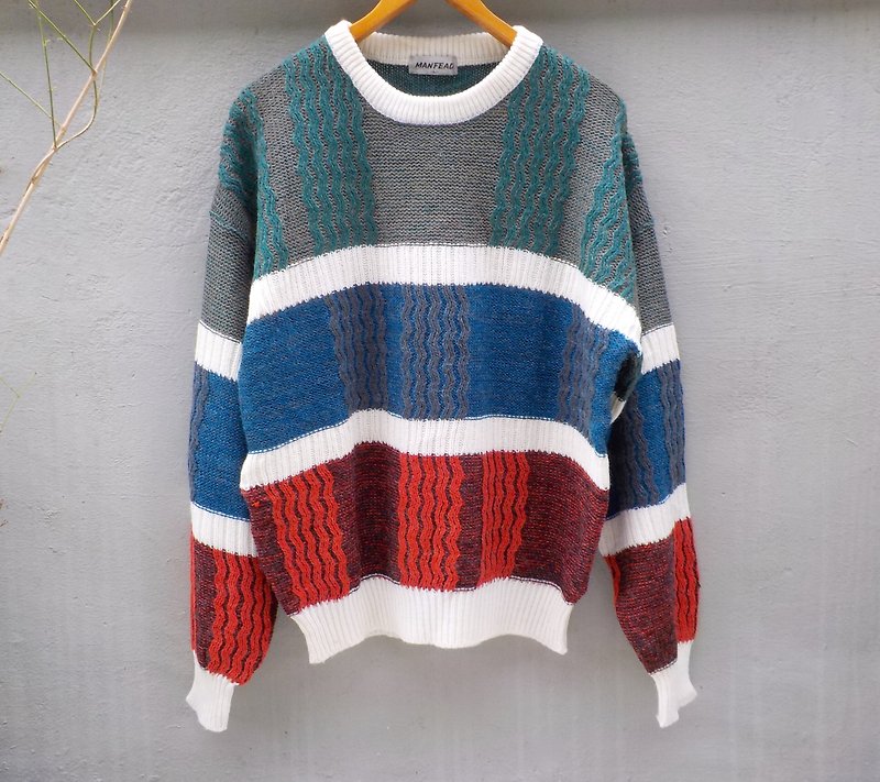 フランスのFOAKヴィンテージセーターの草 - ニット・セーター メンズ - その他の素材 多色