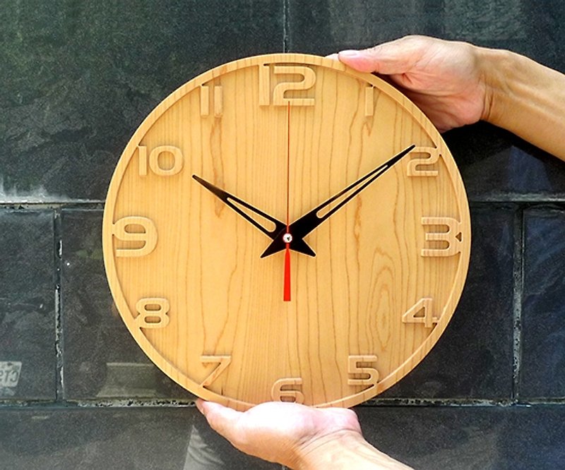 『高手 Pro』原木掛鐘 MIDO米斗系列 圓形款 嚴選優質加拿大硬楓木 實木製做 - นาฬิกา - ไม้ 