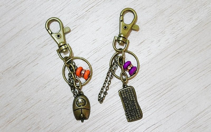 Childlike * Keyboard + Mouse * key ring _ (a group) - Keychains - Other Metals Blue