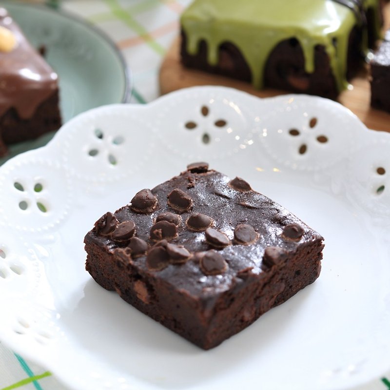 【黑熊先生巧克力布朗尼】經典巧克力布朗尼 6塊 - 蛋糕/甜點 - 新鮮食材 黑色