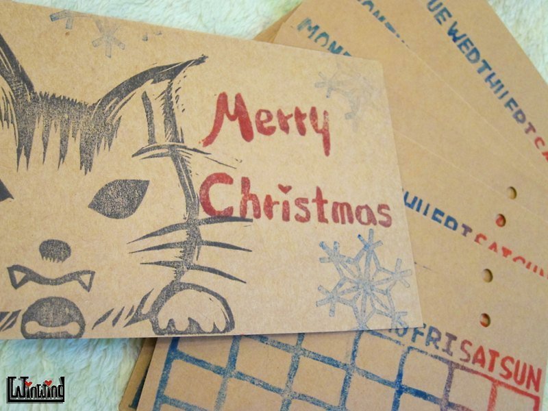Environmentally Friendly Handwritten Custom Almanac-Meow~ Happy Christmas - สมุดบันทึก/สมุดปฏิทิน - วัสดุอื่นๆ 