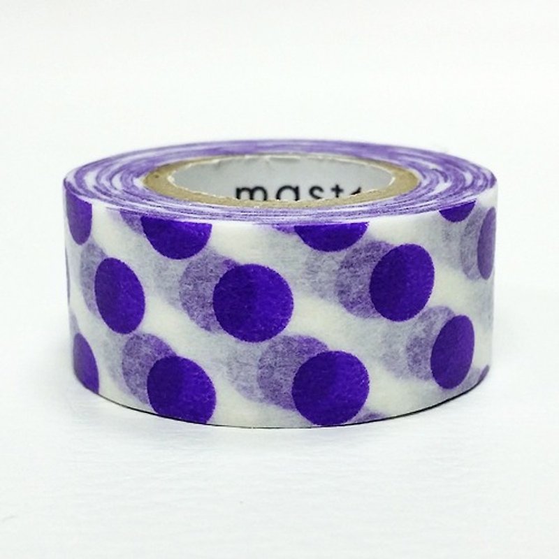 Maste and paper tape Basic limited overseas 【Big Dot-Blue Violet (MST-MKT141-PL)】 - Washi Tape - Paper Purple