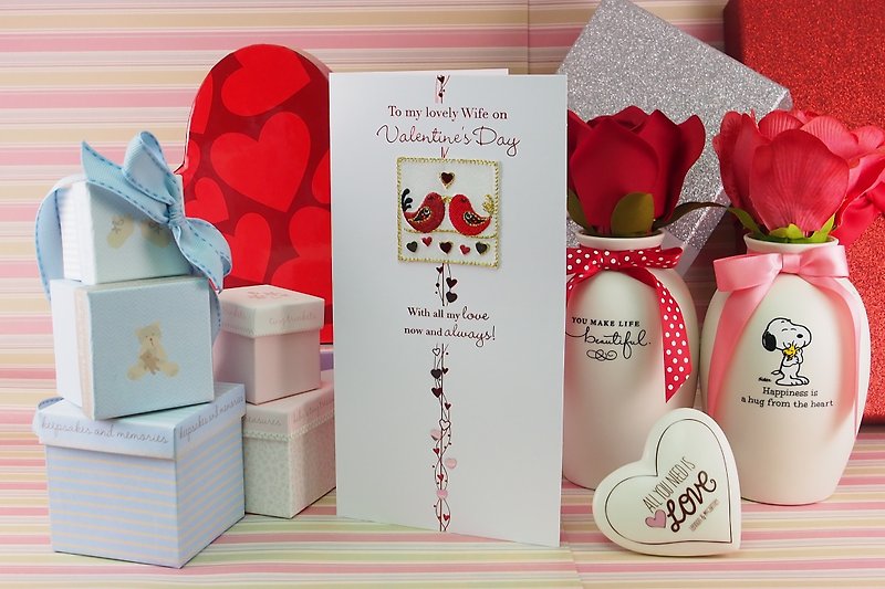 With all my love and you spend now and forever | UK Valentine card love heart love | - Cards & Postcards - Paper White