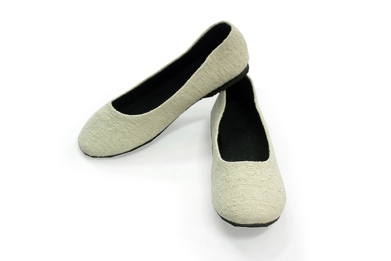 EARTH.er  │WHITE "ORGANIC OFFICE LADY" Natural Hemp Office Lady Comfy Shoes│ - รองเท้าลำลองผู้หญิง - ผ้าฝ้าย/ผ้าลินิน ขาว