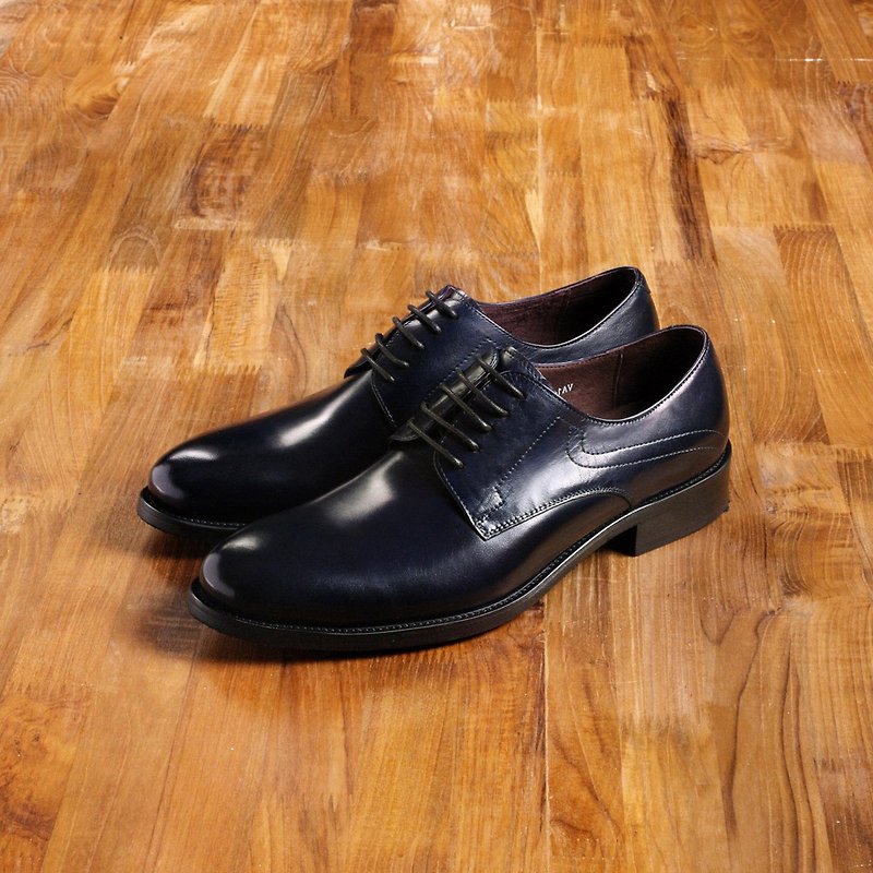 Vanger elegant beauty ‧ minimalist style Derby leather shoes Va140 stylish dark blue - Men's Oxford Shoes - Genuine Leather Blue