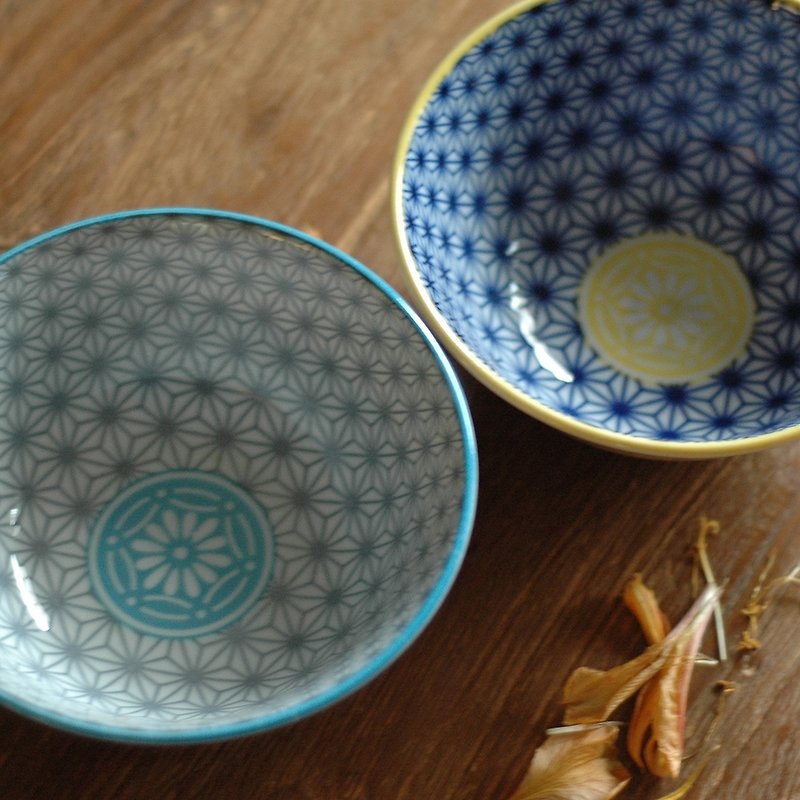 日式北歐風 藍黃＋淡粉紫 大碗2入 - 茶碗・ボウル - その他の素材 ピンク