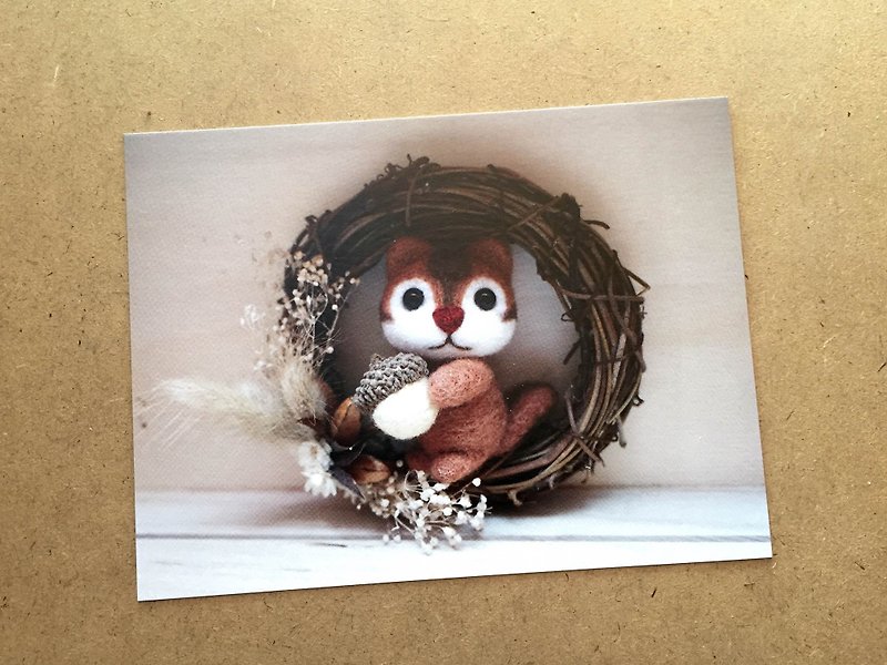 Petwoolfelt Postcard03-Squirrel - Cards & Postcards - Paper Multicolor