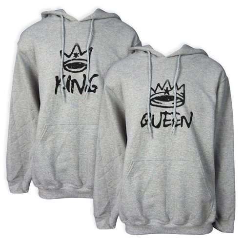 Valentine&amp;#39;s Day Gift King Empress American GILDAN Cotton Soft Texture Couple Hooded T-Shirt 2 In