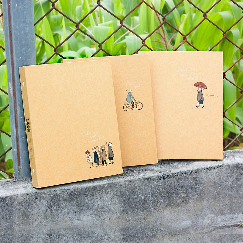 Berger Stationery x Traveler [Craft Leather Hardcover Hole Clip-25K20 Holes] Three Designs - Folders & Binders - Paper Brown