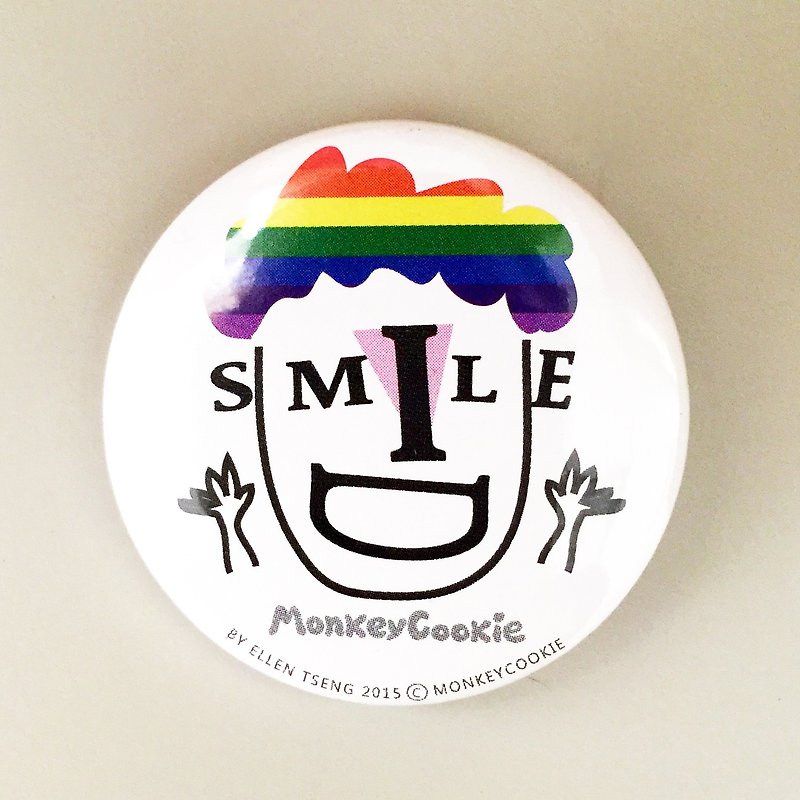 Badge keep smiling - Brooches - Plastic Yellow