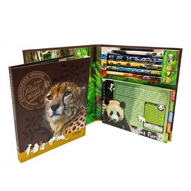 O'BON Environmental Notes _ Endangered Animals Series - Notebooks & Journals - Other Materials Multicolor