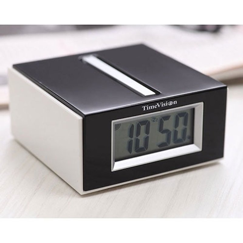 Time Vision - Fashion Square multifunction electronic alarm clock (stylish black) - Clocks - Plastic Black
