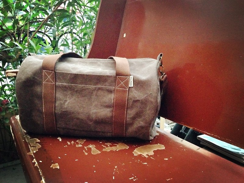 The meaning of travel / Boston bag / wash coffee / shoulder bag / messenger bag / Backpack / handbag / canvas bag - กระเป๋าแมสเซนเจอร์ - วัสดุอื่นๆ สีนำ้ตาล