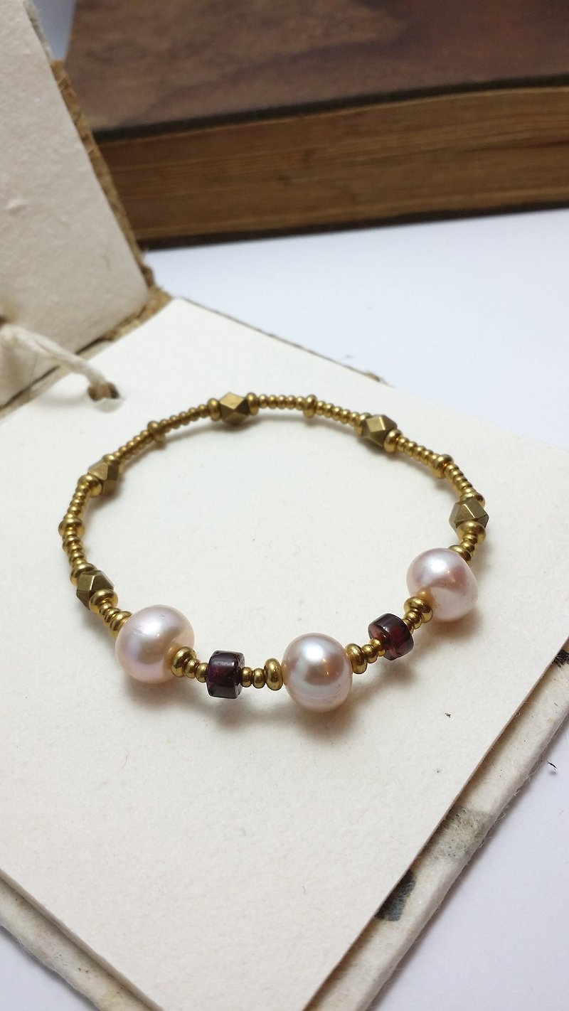 ◎ pearl bracelet x brass - Bracelets - Other Metals Yellow