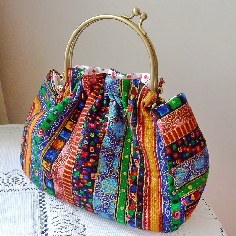 Ethnic customs, Bag / Handbag (L-167) - Handbags & Totes - Cotton & Hemp Multicolor