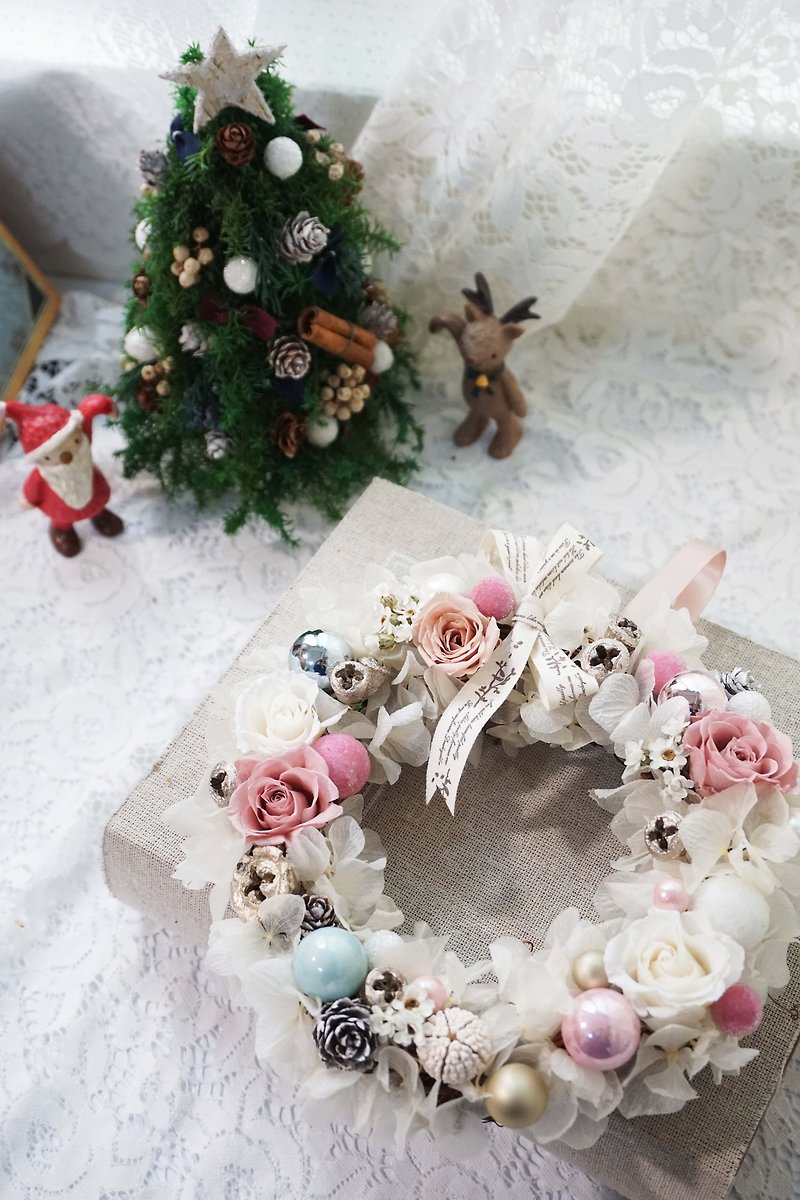 Amaranth stars flowers - white Christmas wreath*exchange gifts*Valentine's Day*wedding*birthday gift - ตกแต่งต้นไม้ - พืช/ดอกไม้ ขาว