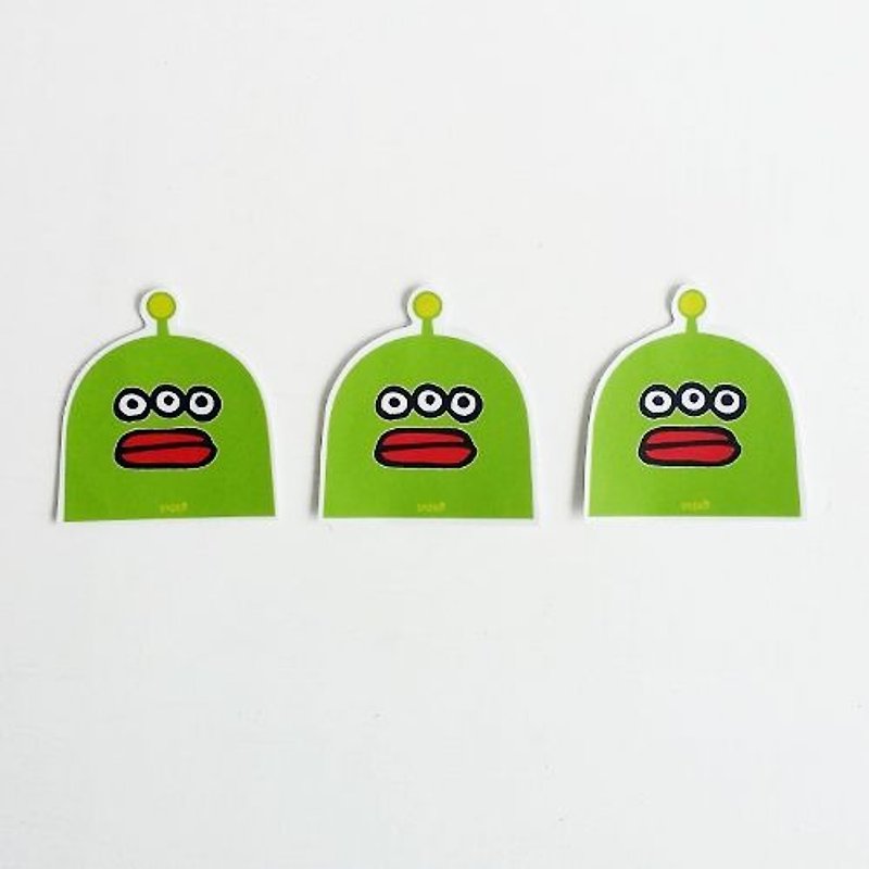 1212 fun design waterproof stickers funny stickers everywhere - Radio aliens - Stickers - Waterproof Material Green