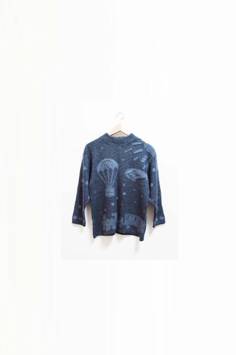 【Wahr】熱氣球毛衣 - Women's Sweaters - Other Materials Blue