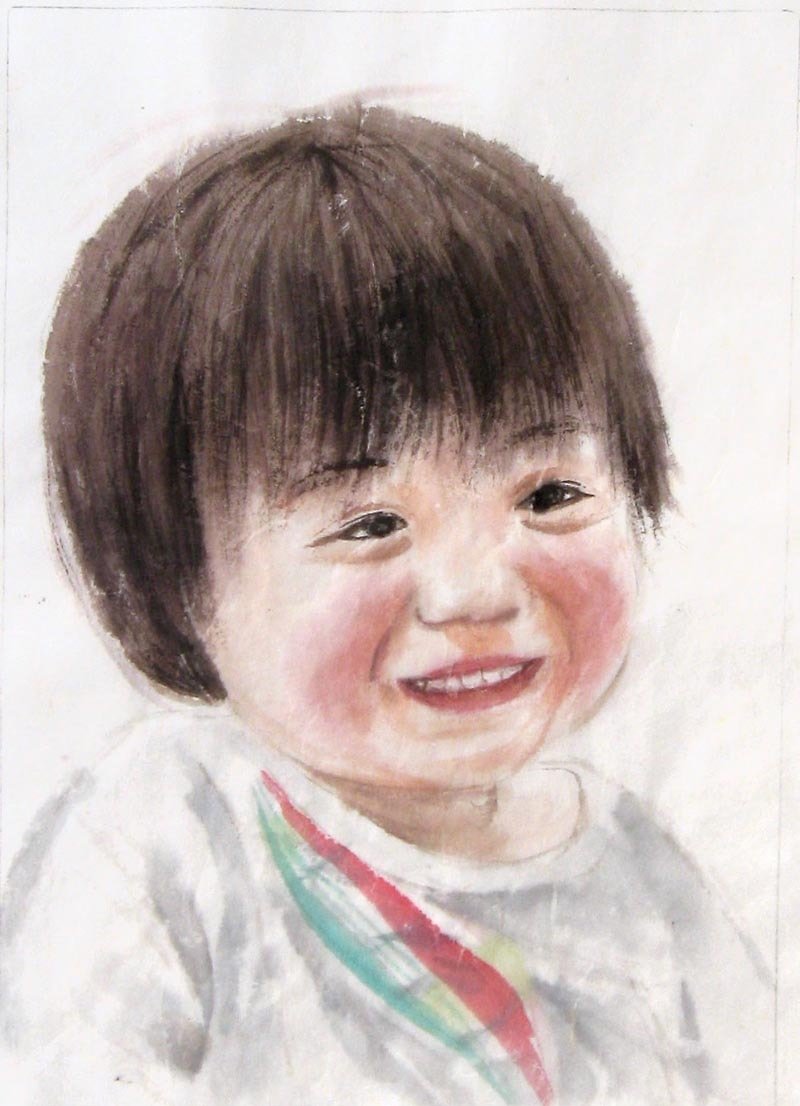 A4 Custom Portrait, Child's Portrait, Children's Personalized Original Hand Drawn Portrait from Your Photo, OOAK watercolor Painting Ideas Gift - ภาพวาดบุคคล - กระดาษ หลากหลายสี