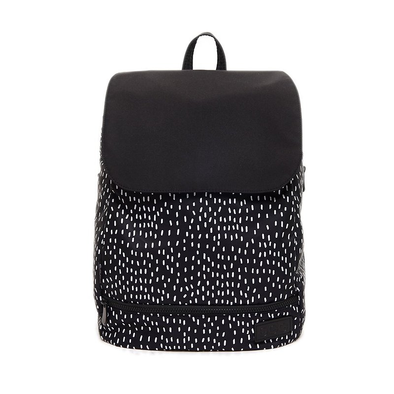 Diaper Backpack, Waterproof Nappy Bag, Geometric Backpack, Dots - กระเป๋าคุณแม่ - วัสดุกันนำ้ สีดำ
