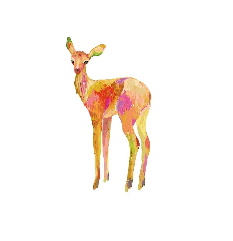 :: Habit postcard deer - การ์ด/โปสการ์ด - วัสดุอื่นๆ สีส้ม