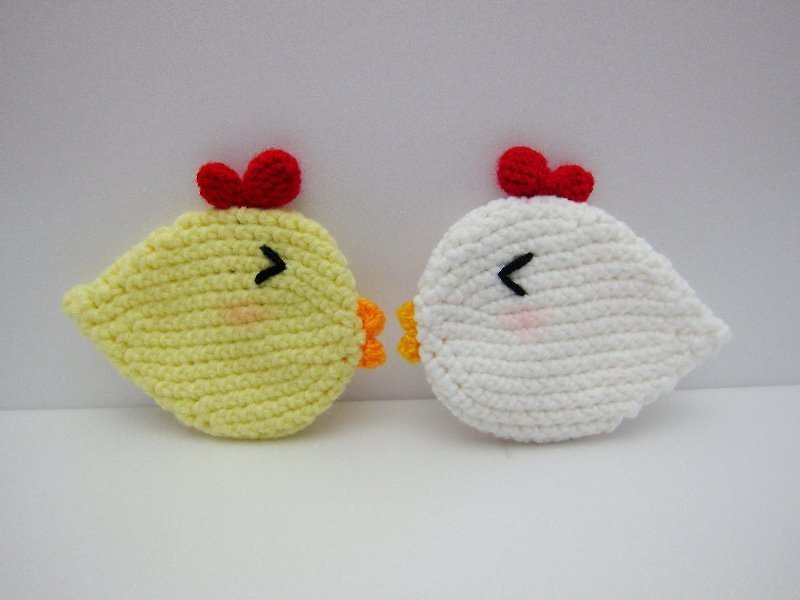 Cute little chicken. Coaster × 2 (multiple colors are available) - Coasters - Other Materials Multicolor