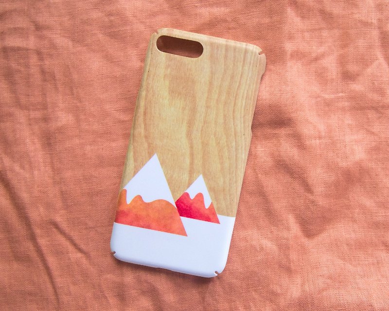 Red Mountains iPhone case 手機殼 เคสมือถือภูเขาหิมะ - Phone Cases - Plastic Red