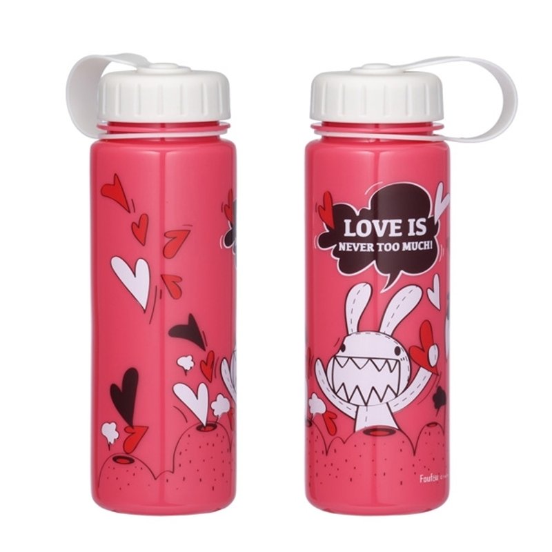 《Foufou》2014 隨身冷水壺 - 愛的大爆發Love is never too much.(莓果色/奶茶色) - 水瓶/水壺 - 塑膠 粉紅色