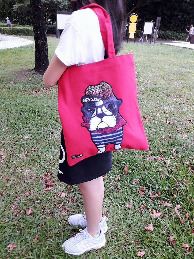Fadou Canvas Bag Tote Shoulder Bag (Red) - Messenger Bags & Sling Bags - Cotton & Hemp Red