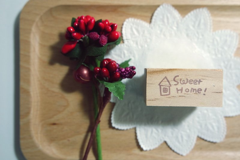 Hand carved stamp / Text Series / sweet home - Other - Plastic 