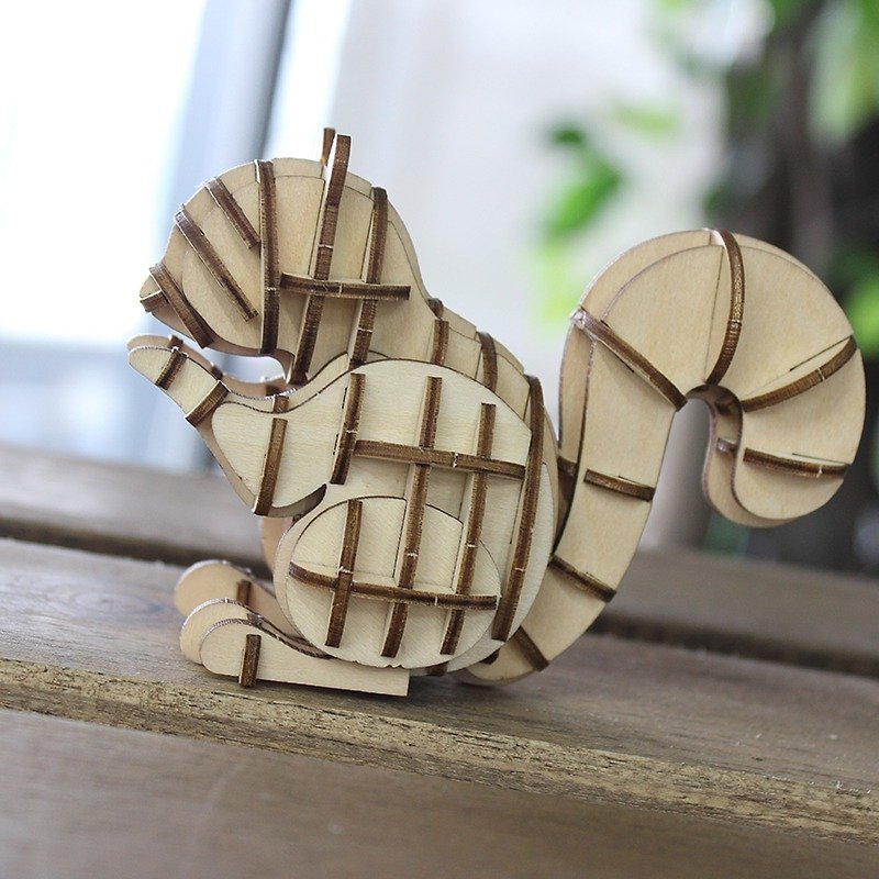 Jigzle 3D立體拼圖系列 | 木質松鼠造型拼圖 | 超療癒 - 拼圖/砌圖 - 木頭 