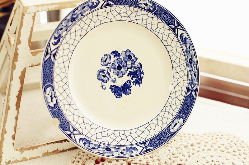 良い一日[フェチ]古代の作品Butterflijオランダ朝食トレイ - 小皿 - その他の素材 ブルー