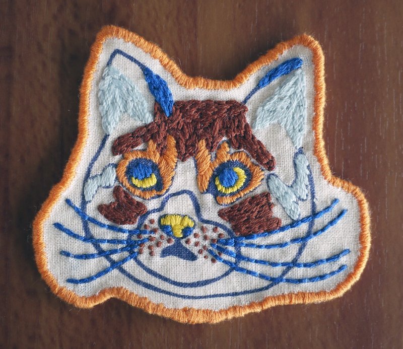 猫の刺繍ワッペン - 其他 - 繡線 咖啡色