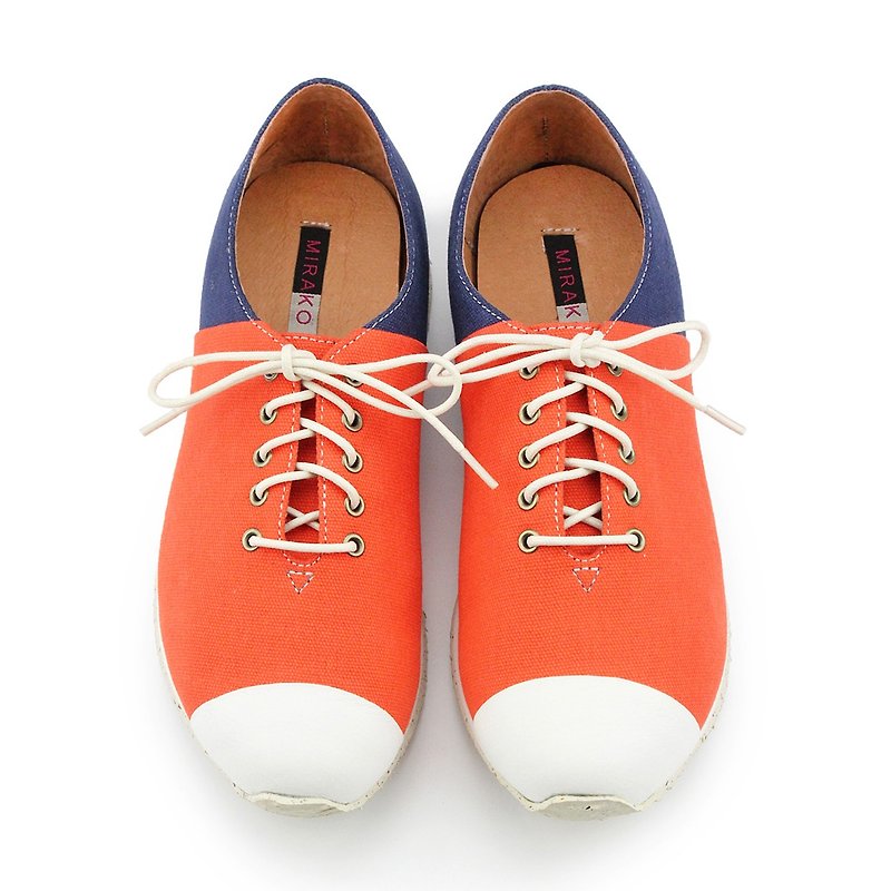 Marathon W1052 Orange - 女款休閒鞋 - 棉．麻 橘色