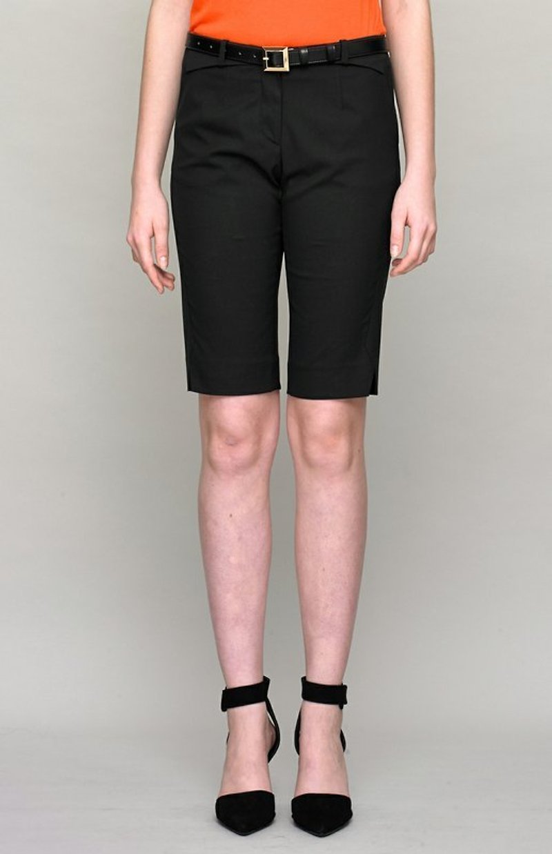 Five-point hunting shorts - กางเกงขาสั้น - ผ้าฝ้าย/ผ้าลินิน สีดำ