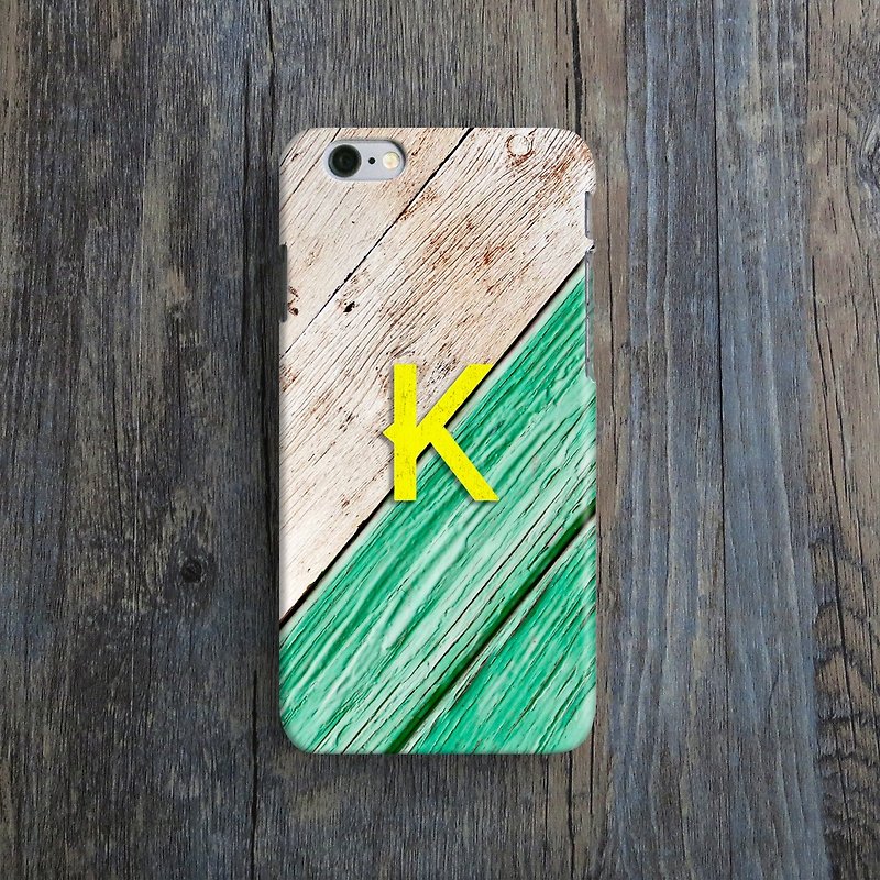 Personalised, Letter, Wood Print, - Designer iPhone Case. Pattern iPhone Case. One Little Forest - Phone Cases - Plastic Green