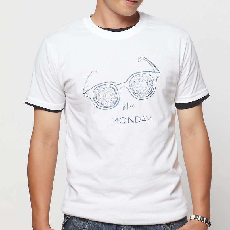 ティー - 月曜日ブルー - Tシャツ - その他の素材 ホワイト
