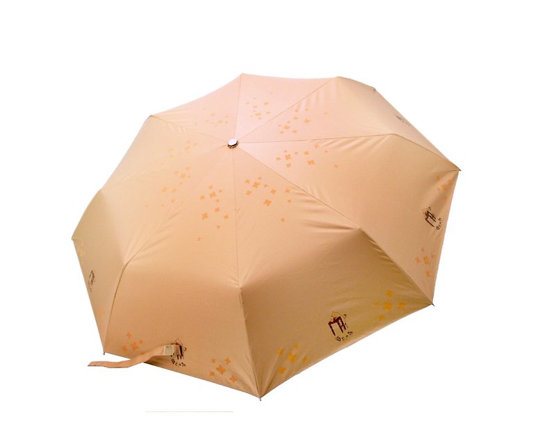 Puputraga's art / tea Ah Chai / orange / anti-uv sun ultralight receive automatic umbrella - ร่ม - วัสดุกันนำ้ 