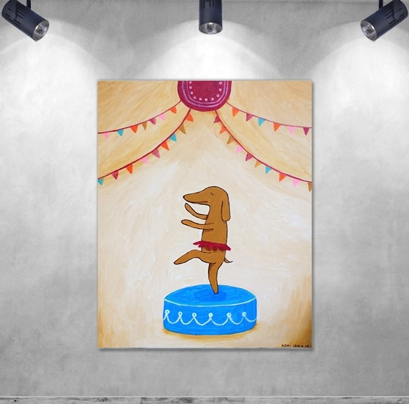 Copy frameless painting | solo sausage dog - Posters - Other Materials Multicolor