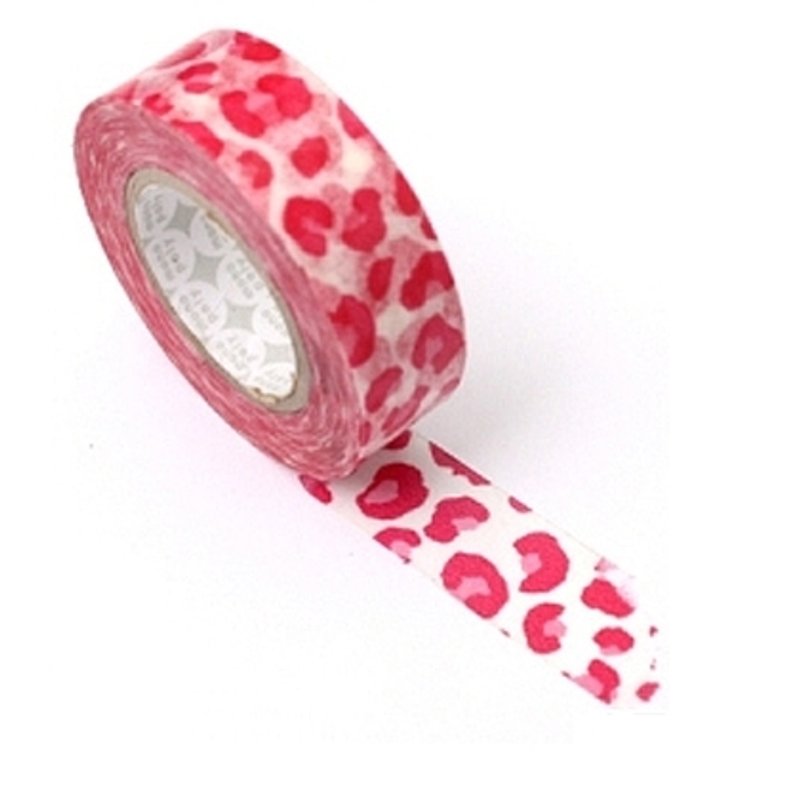 Dessin x Monopoly-Masking tap paper tape (25mm) - Leopard (Pink), MPL25302 - มาสกิ้งเทป - กระดาษ สีแดง