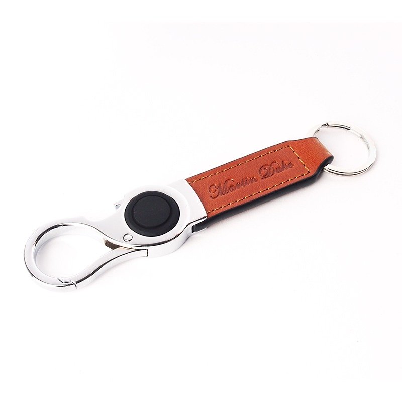 LED Key Chain Normal - Keychains - Genuine Leather Brown