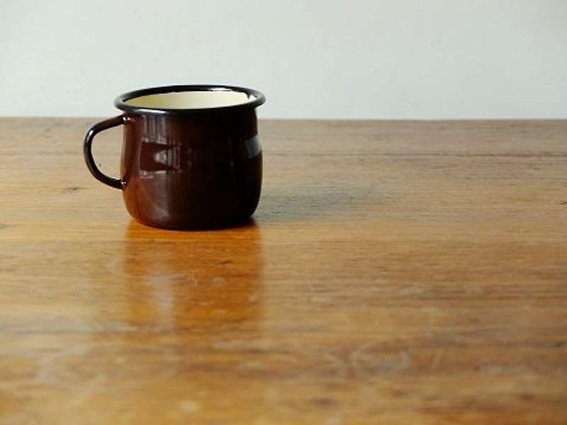 emalia OLKUSZ Poland enamel 250ml coffee mugs - แก้วมัค/แก้วกาแฟ - โลหะ สีนำ้ตาล
