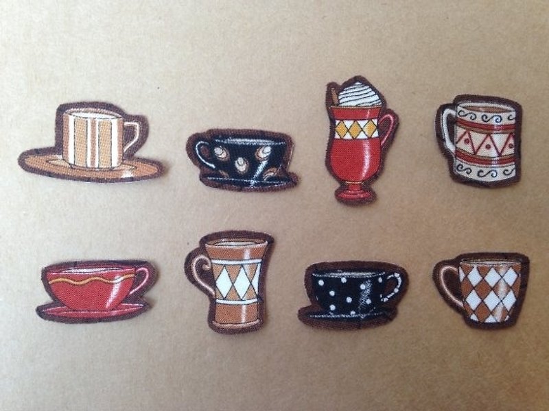 :: :: Cloth sticker sticker book collection ‧ tea cup set │abbiesee gift shop - Stickers - Other Materials 