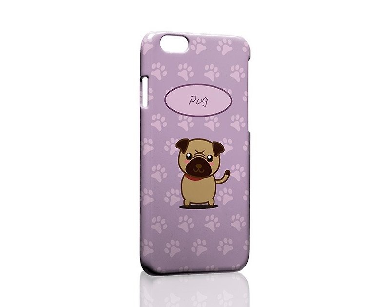 Q版八哥小狗訂製 Samsung iPhone 手機殼 Cute Pug Dog phone case Purple Hard Shell Gift DIY - Phone Cases - Plastic Multicolor