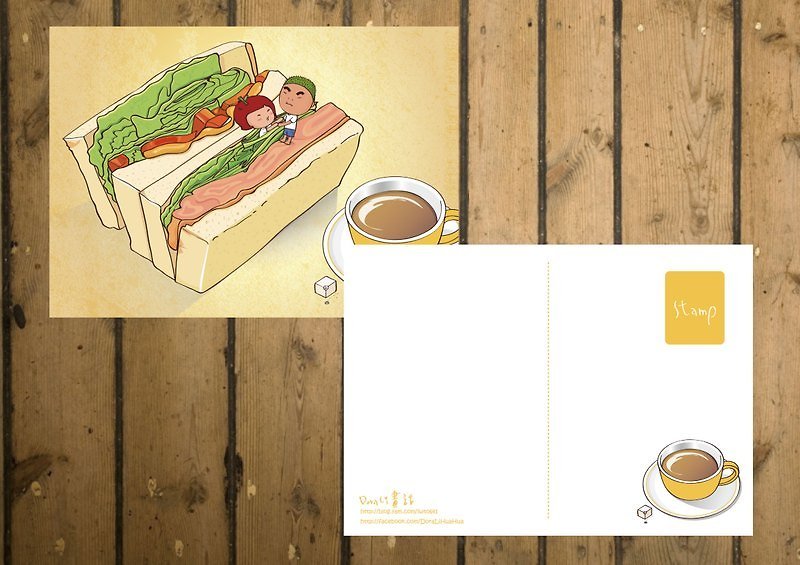 Sweet dating postcard (clip to my sandwich) - การ์ด/โปสการ์ด - กระดาษ หลากหลายสี