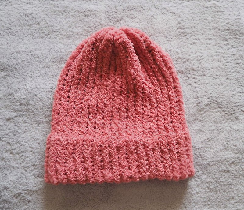 手作りのニット帽 - 帽子 - その他の素材 ピンク