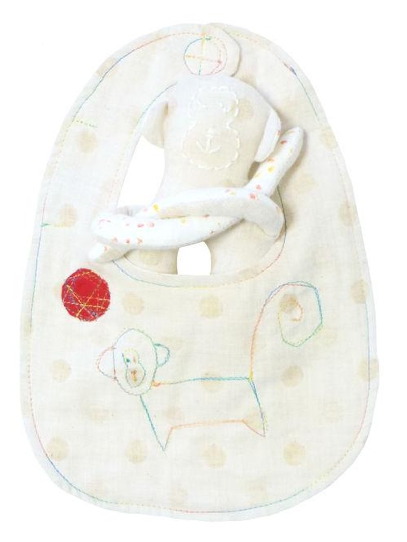 baby gift droll small monkey "style" and "Niginigi rattle" set - Bibs - Other Materials 
