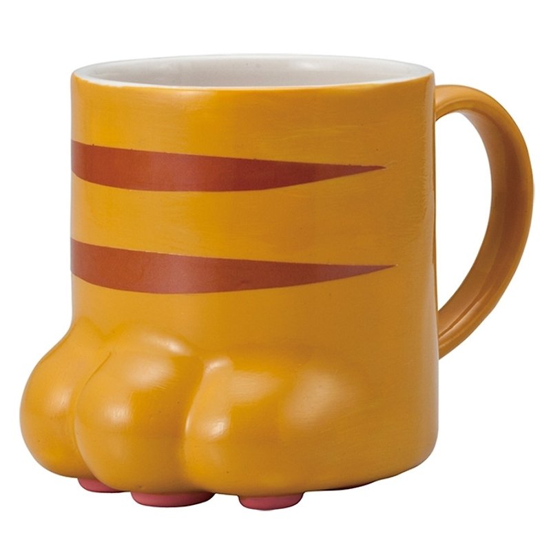 sunart 馬克杯 - 虎斑貓肉球 - 咖啡杯 - 陶 橘色
