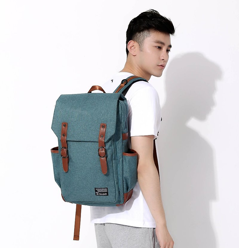 The Dude Backpack Korea minimalist style green campus - Backpacks - Waterproof Material Green