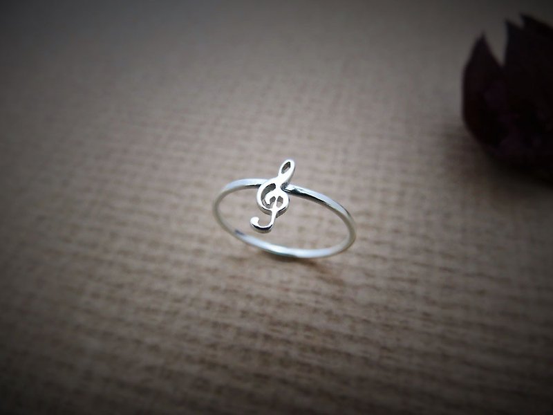 Little Note Series – Treble clef (925 sterling silver ring) - C percent jewelry - General Rings - Sterling Silver Silver